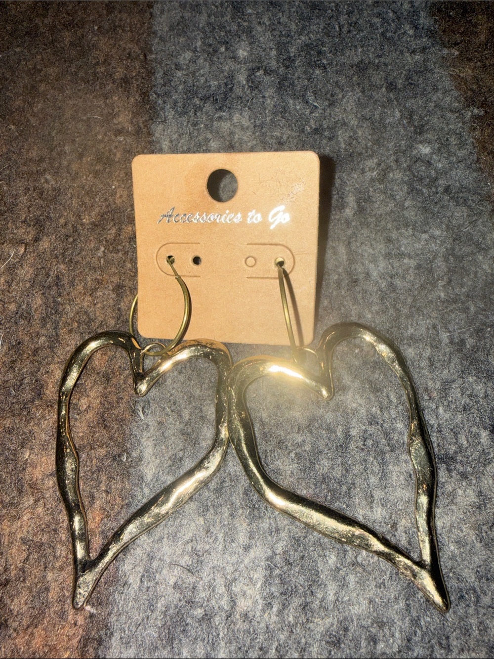 Gold Open Heart Hoop Earrings